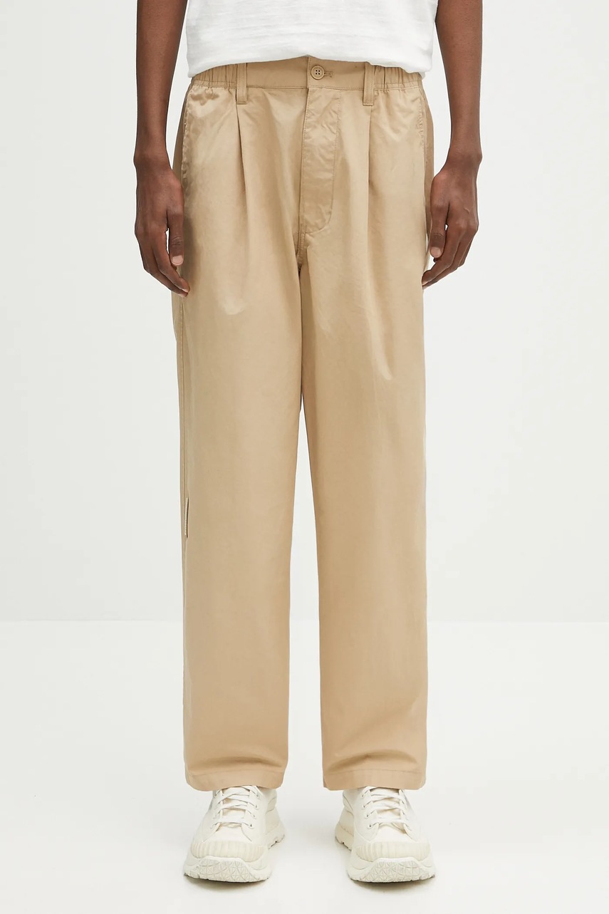 Bavlněné kalhoty AAPE Now Woven béžová barva, AAPPTMB665XXO