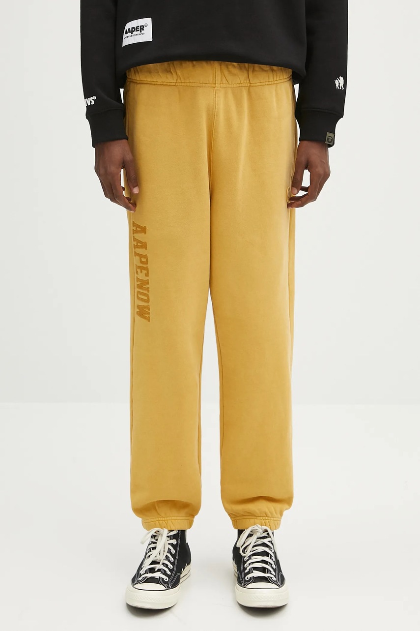 AAPE pantaloni de trening din bumbac Now Sweat