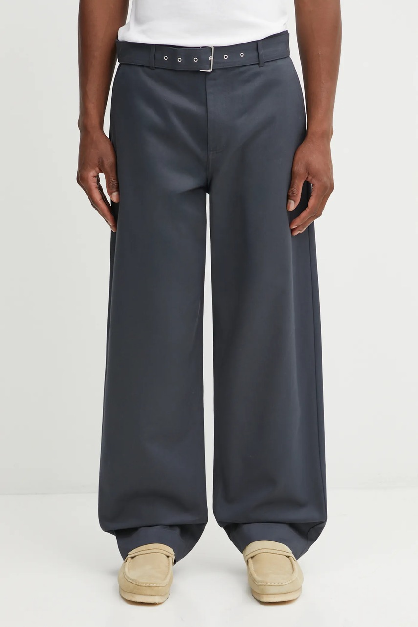Maison Kitsuné pantaloni de bumbac Belted
