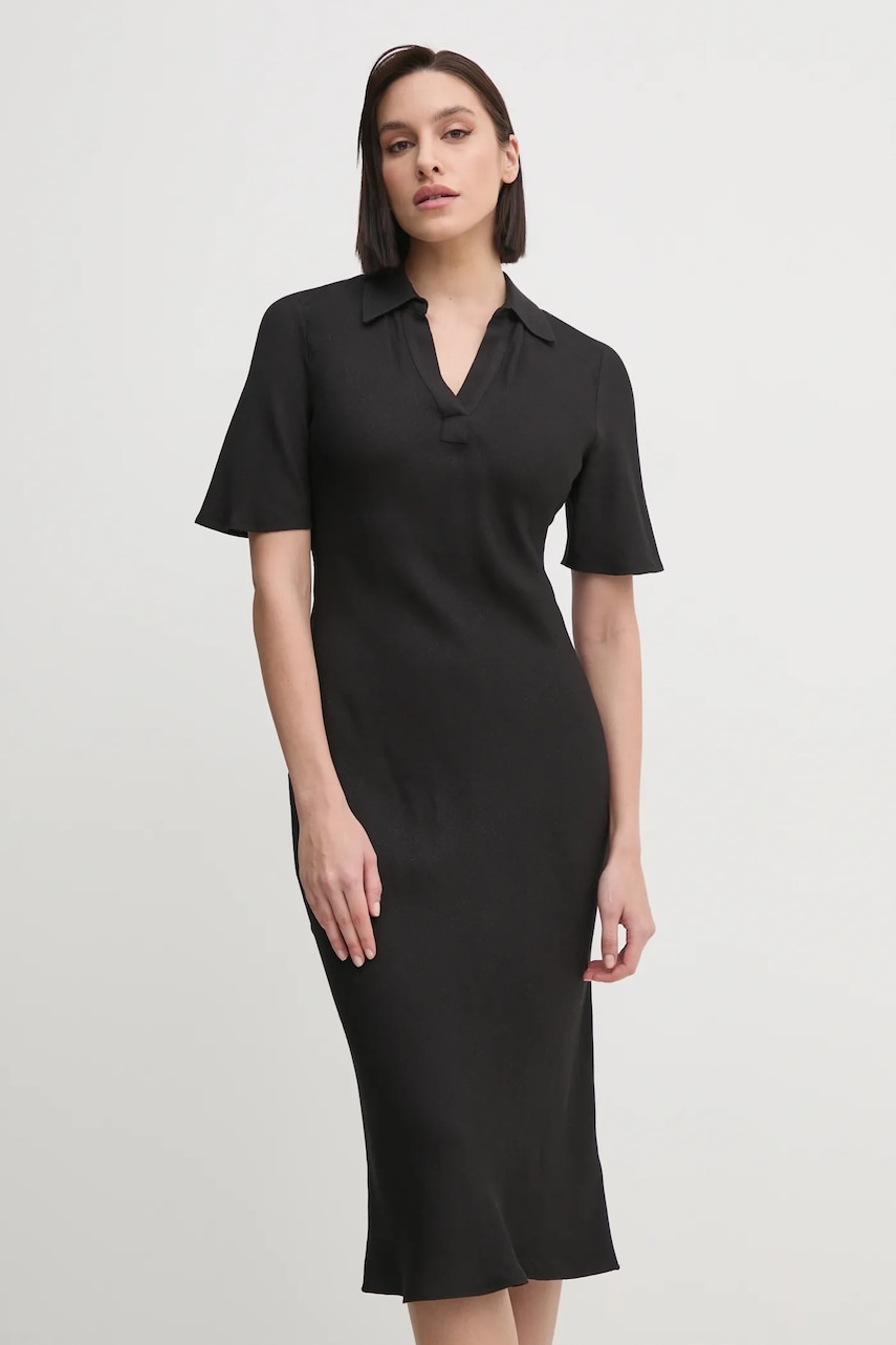 Платье Calvin Klein цвет чёрный maxi расклешённое K20K207867 Платье Calvin Klein цвет чёрный maxi расклешённое K20K207867