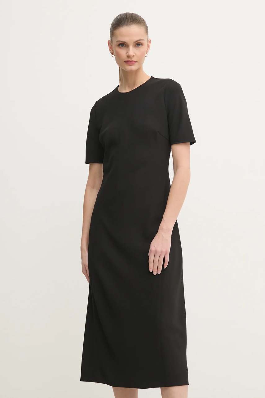 Сукня Calvin Klein колір чорний midi розкльошена K20K207869