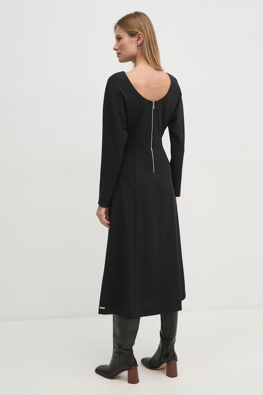 Сукня Calvin Klein колір чорний midi розкльошена K20K207893 