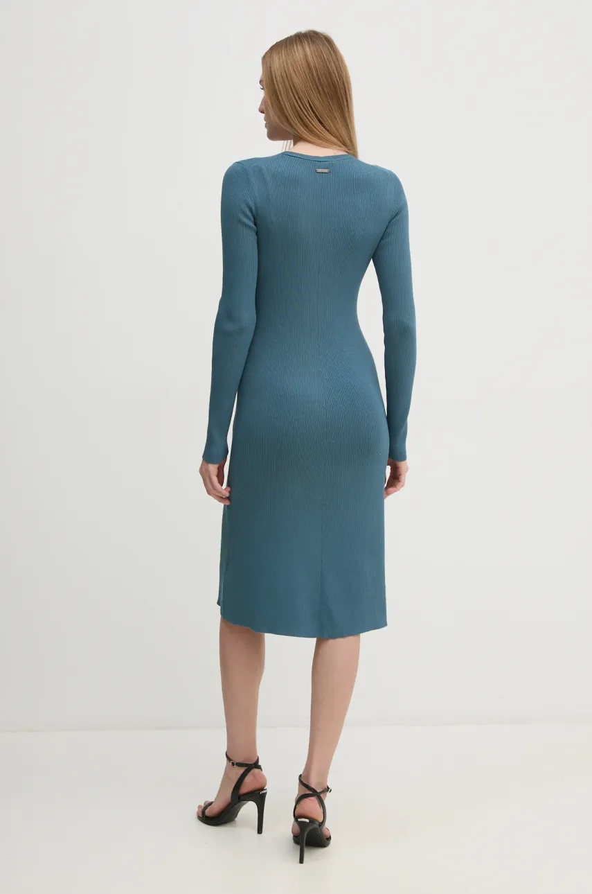 Платье Calvin Klein цвет бирюзовый midi расклешённое K20K208102 Платье Calvin Klein цвет бирюзовый midi расклешённое K20K208102