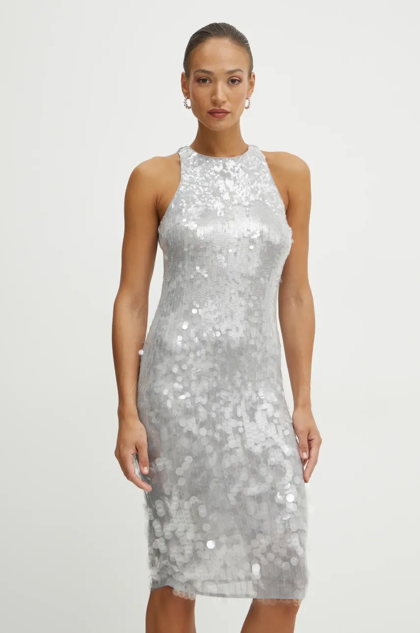 Patrizia Pepe sukienka kolor srebrny mini dopasowana 8A1444 J251