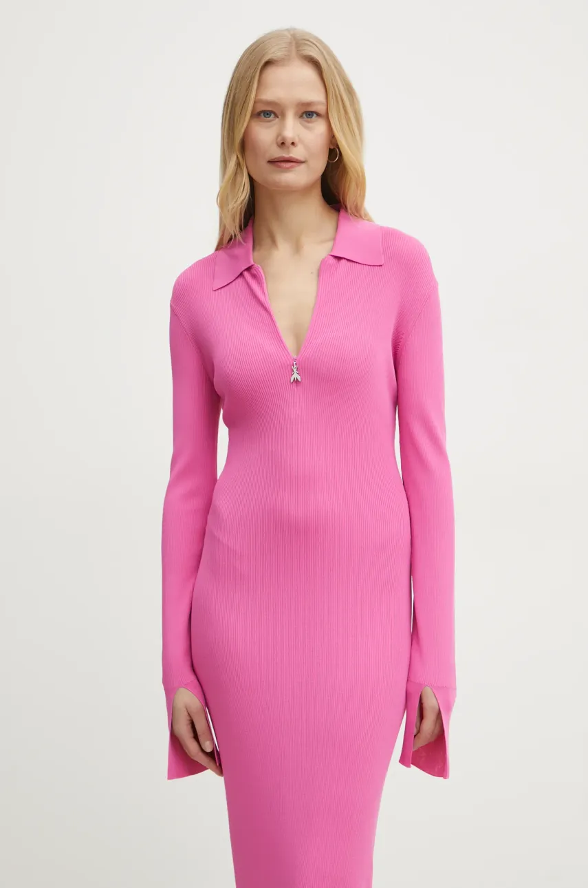 Платье Patrizia Pepe цвет розовый midi облегающее 8A1491 K078 Платье Patrizia Pepe цвет розовый midi облегающее 8A1491 K078