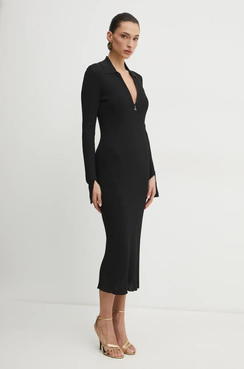 Платье Patrizia Pepe цвет чёрный midi облегающее 8A1491 K078 Платье Patrizia Pepe цвет чёрный midi облегающее 8A1491 K078