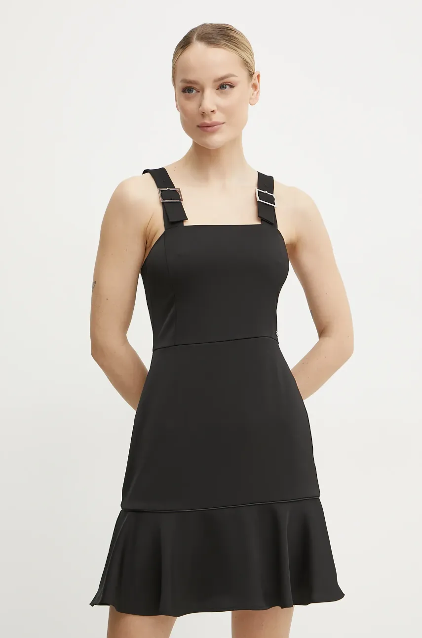 Armani Exchange rochie culoarea negru, mini, evazată, XW000141 AF10840