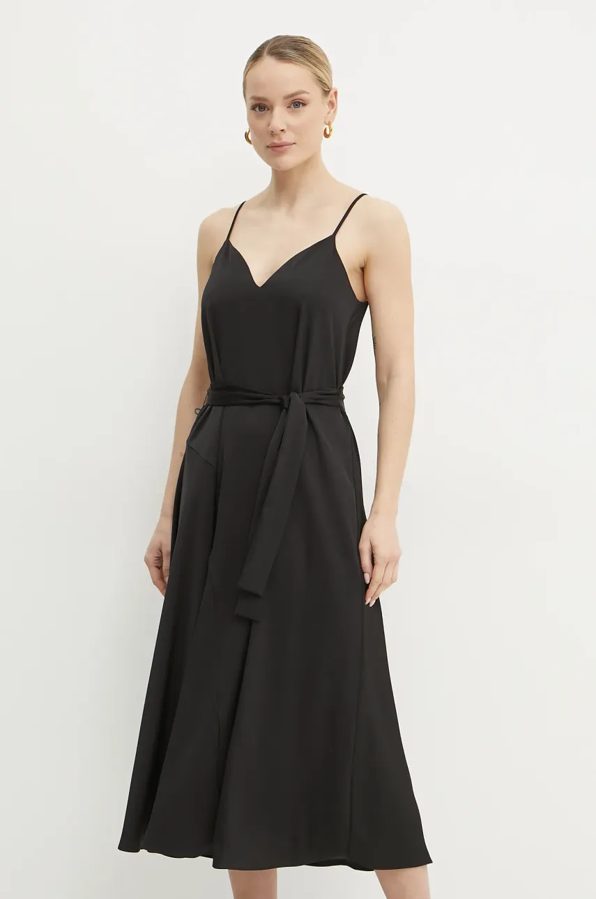 Платье Armani Exchange цвет чёрный midi расклешённое XW000153 AF10840 Платье Armani Exchange цвет чёрный midi расклешённое XW000153 AF10840