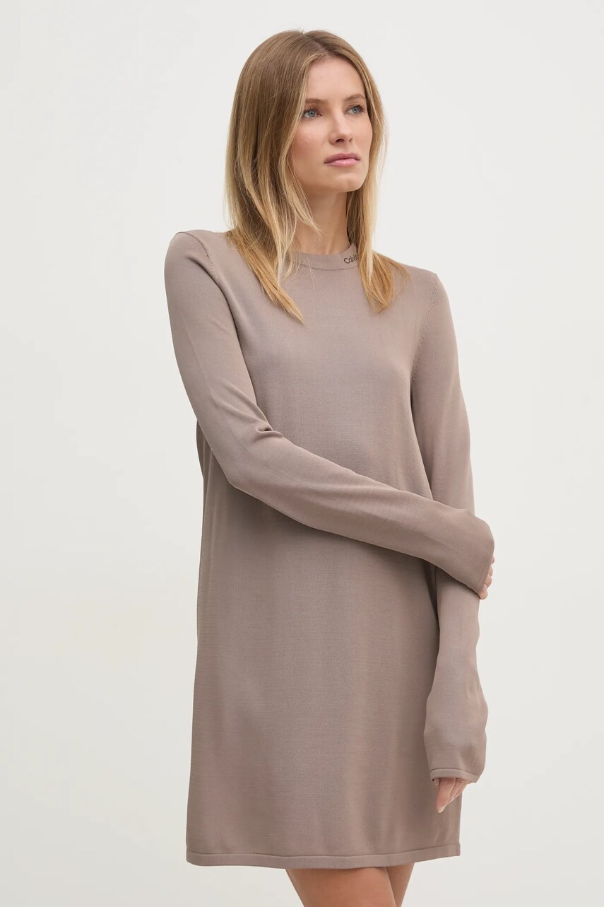 Levně Šaty Calvin Klein Jeans béžová barva, mini, J20J224831