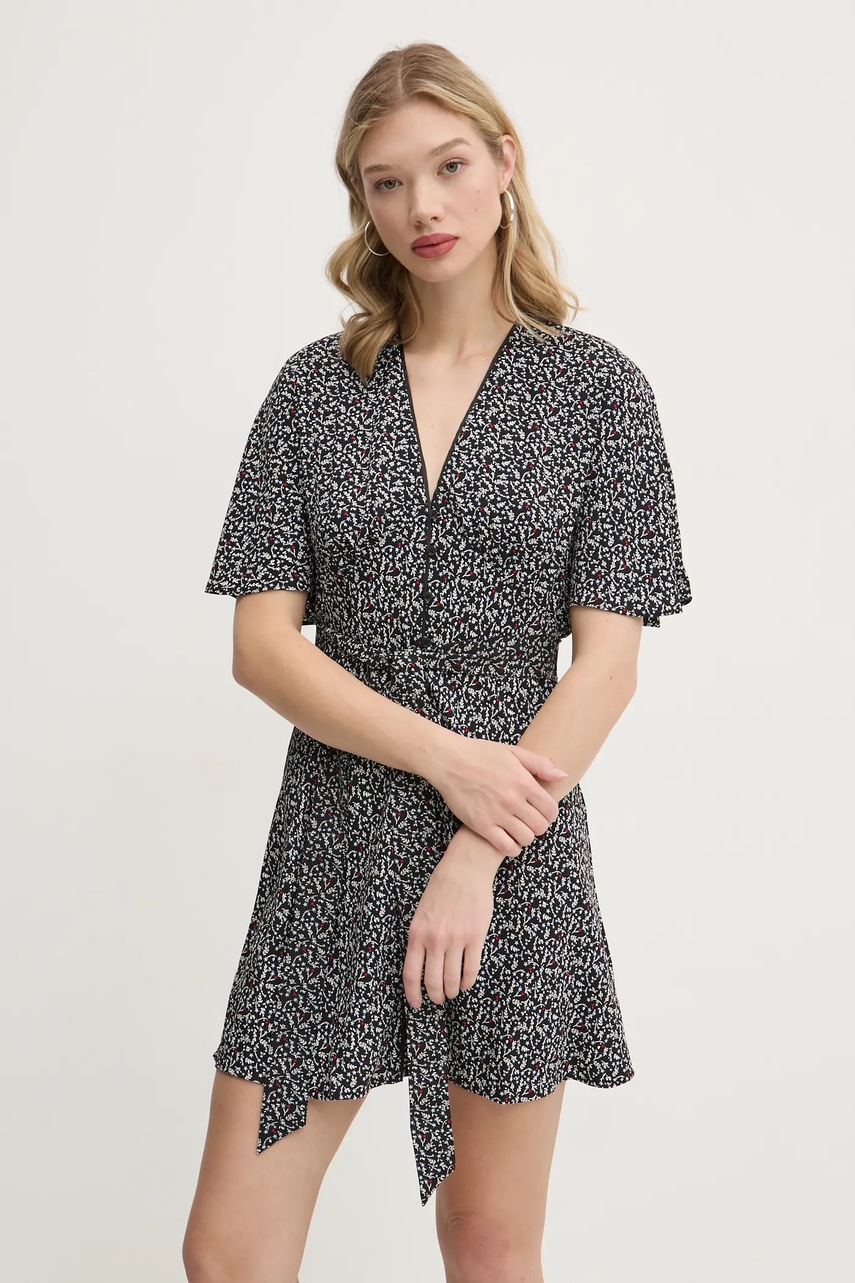 Tommy Jeans rochie culoarea negru, mini, mulată, DW0DW20187