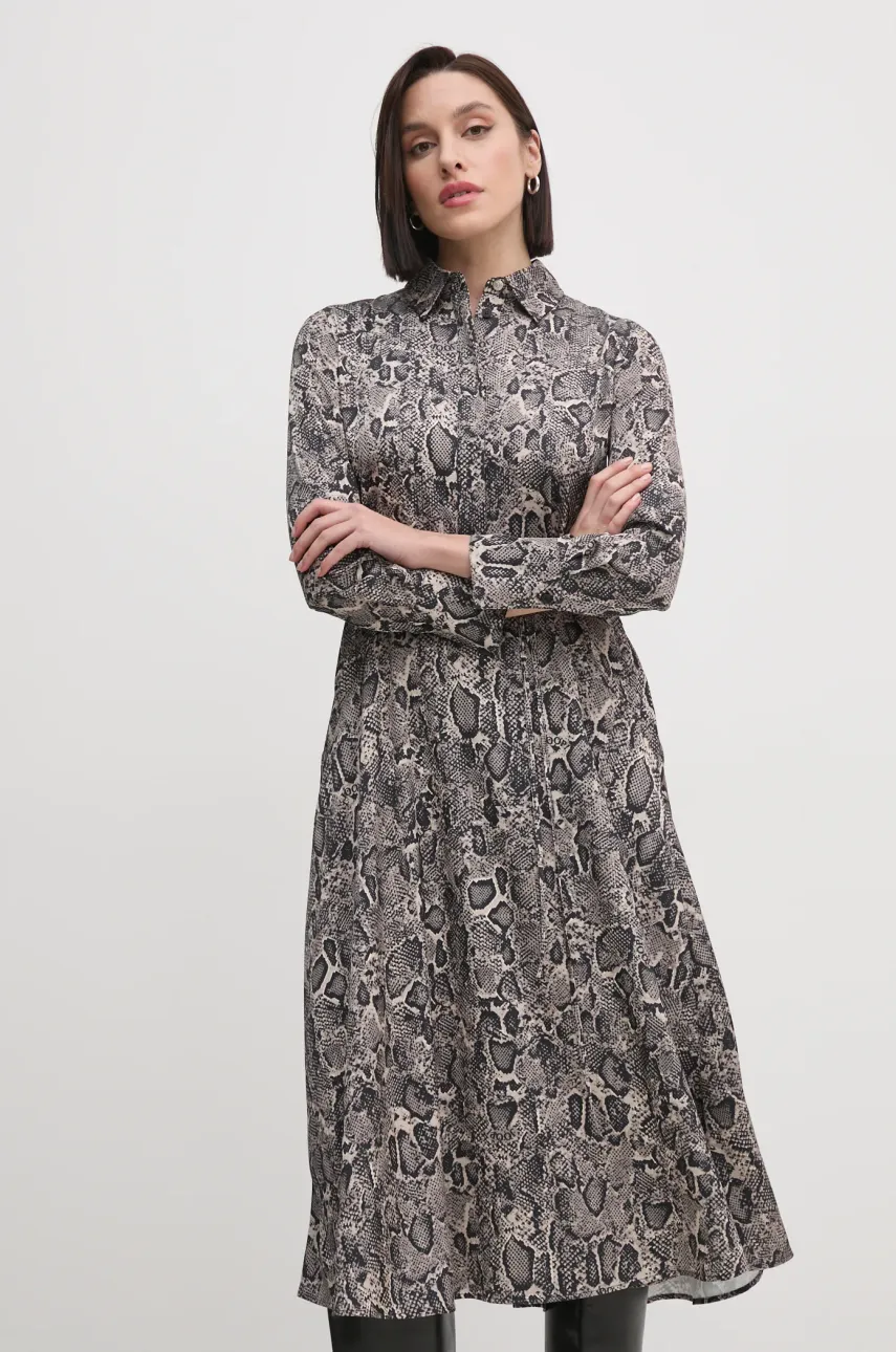Joop! rochie culoarea bej, midi, evazată, 30045429 10018881
