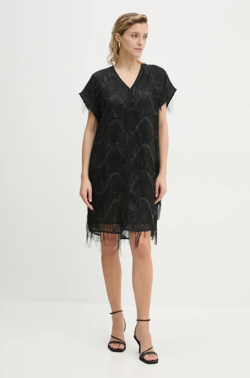 Bruuns Bazaar rochie culoarea negru, mini, dreaptă, BBW4197