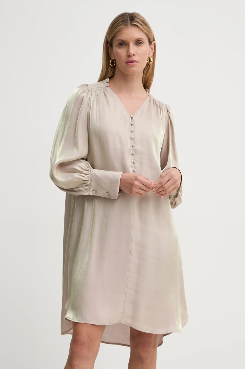 Bruuns Bazaar rochie culoarea bej, mini, evazată, BBW4230