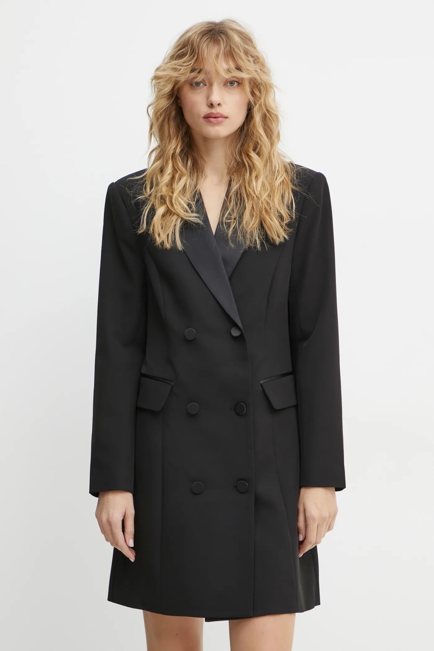 Bruuns Bazaar rochie culoarea negru, mini, dreaptă, BBW4322