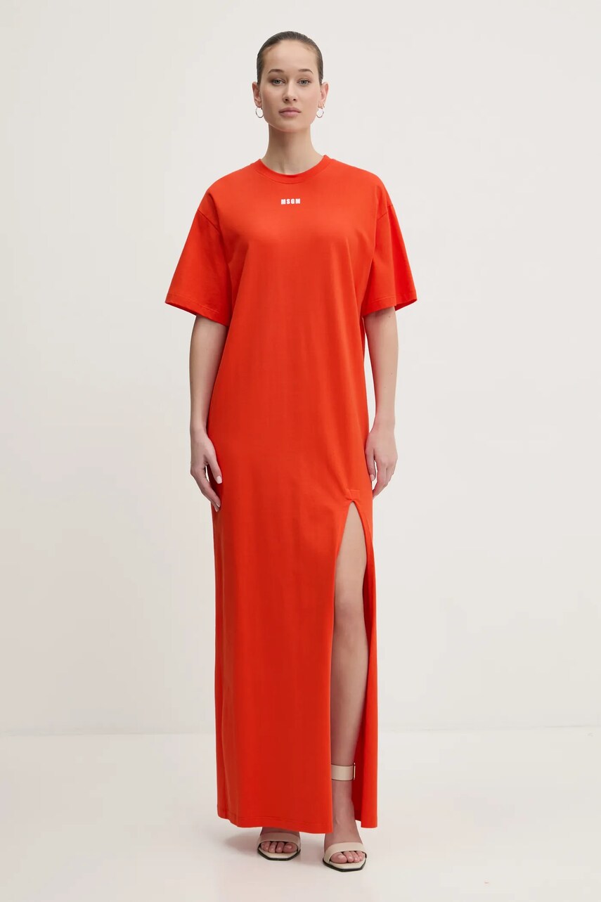 Сукня MSGM колір червоний maxi пряма 3841MDA83.257002
