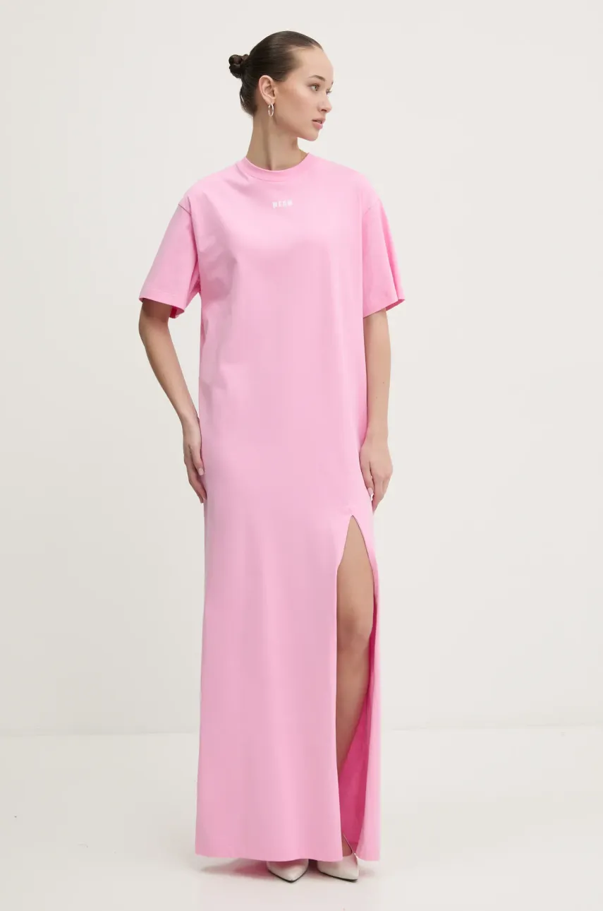MSGM rochie culoarea roz, maxi, dreaptă, 3841MDA83.257002