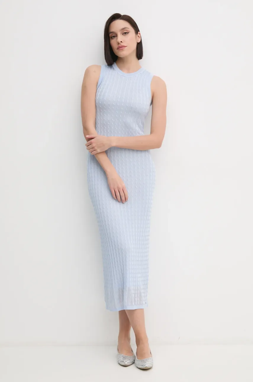 Šaty Tommy Hilfiger modrá barva, maxi, WW0WW43999