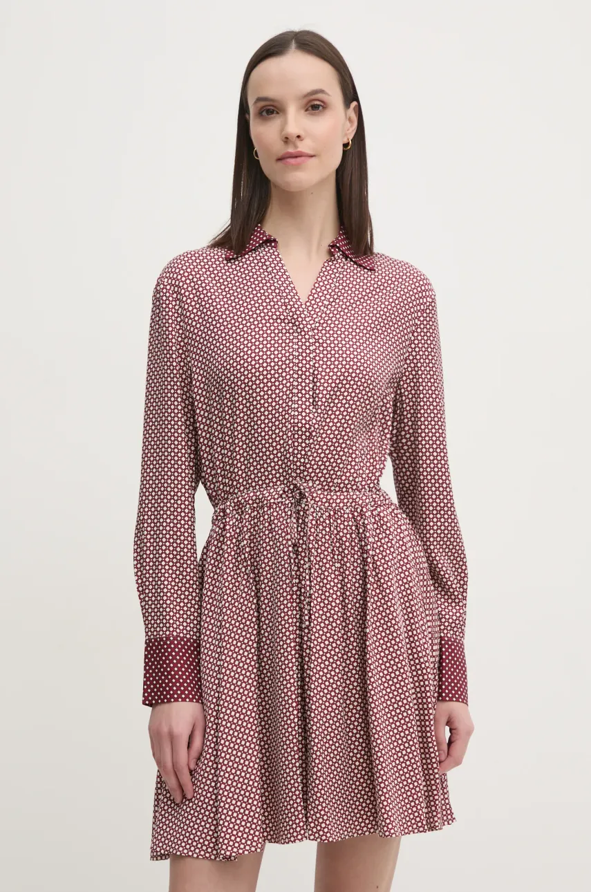 Tommy Hilfiger sukienka kolor bordowy mini rozkloszowana WW0WW44020