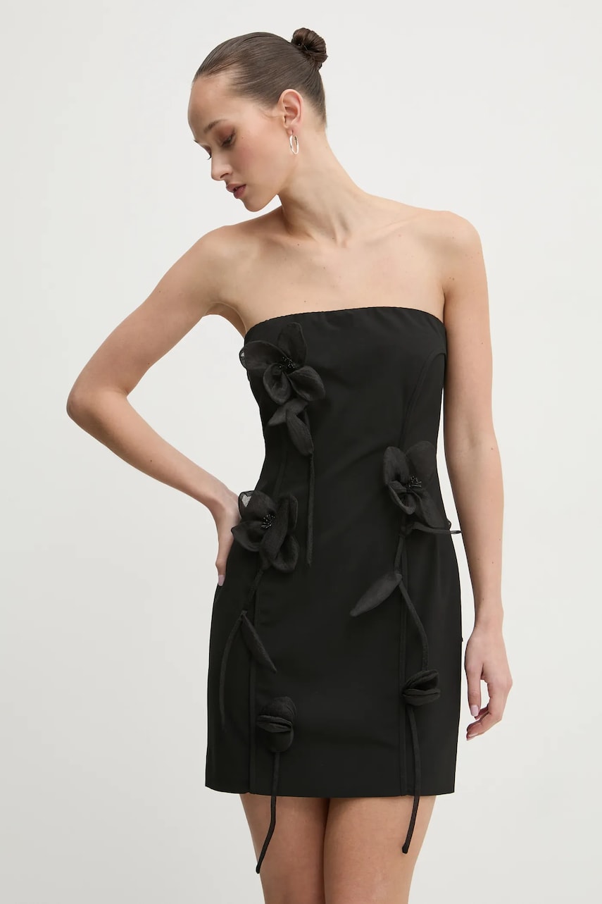 Rotate rochie culoarea negru, mini, mulata, 113590100 Rotate rochie culoarea negru, mini, mulata, 113590100