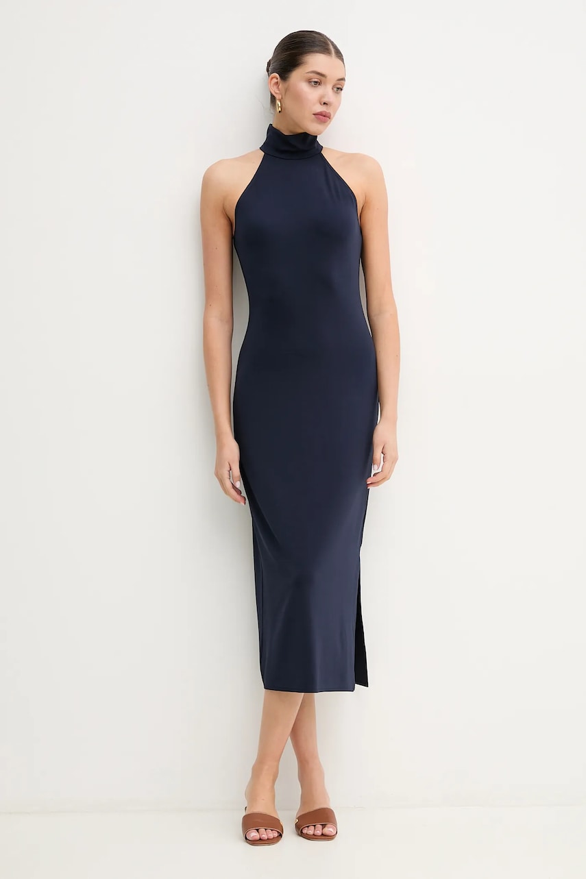 Сукня Polo Ralph Lauren колір синій maxi облягаюча 211960017