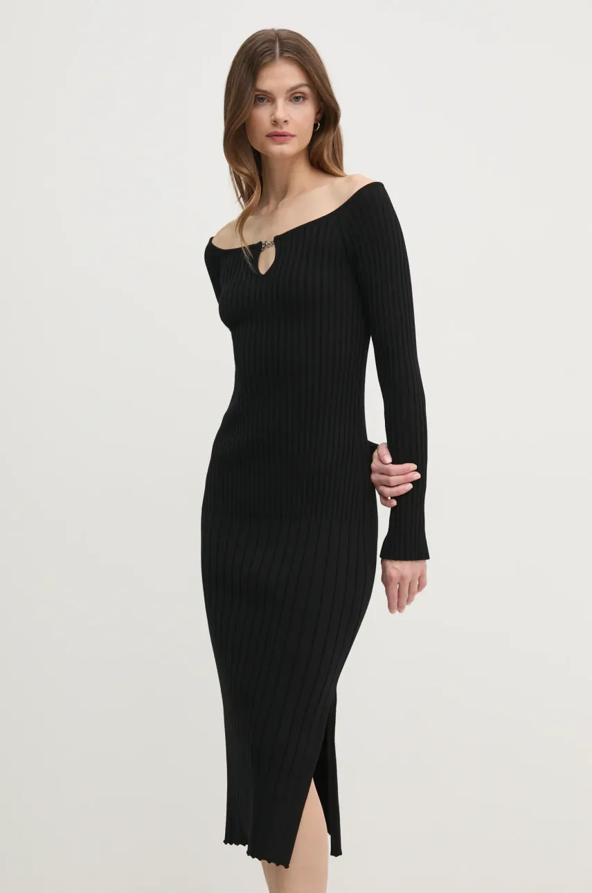 Boss Orange rochie culoarea negru, mini, mulată, 50531453