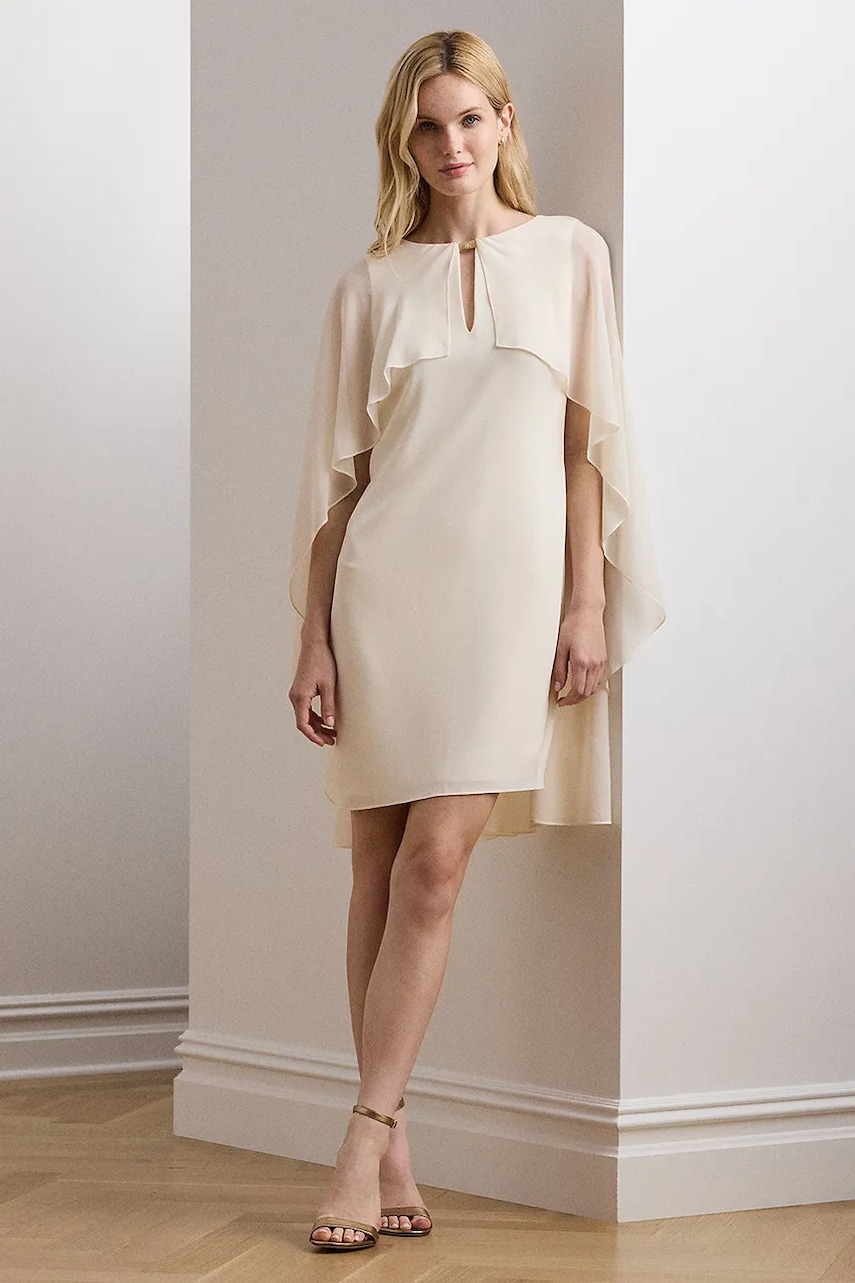 Сукня Lauren Ralph Lauren колір бежевий mini пряма 253957566