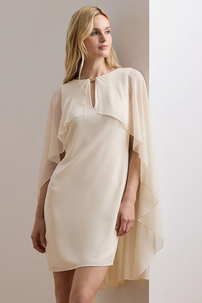 Сукня Lauren Ralph Lauren колір бежевий mini пряма 253957566