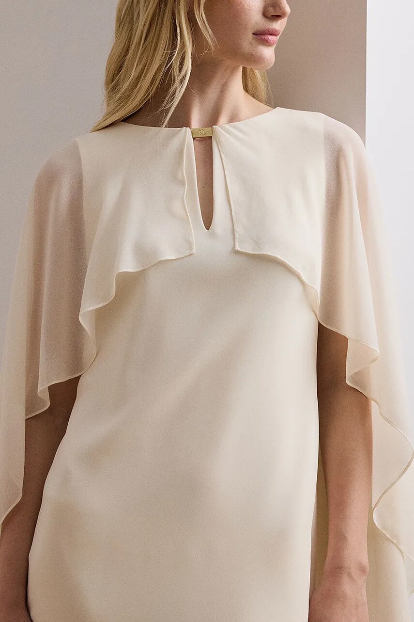Сукня Lauren Ralph Lauren колір бежевий mini пряма 253957566