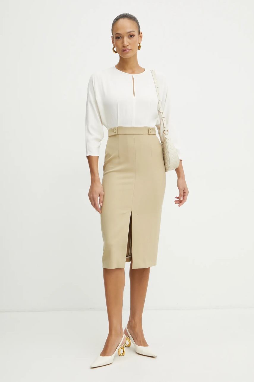 Платье BOSS цвет зелёный midi облегающее 50531895 Платье BOSS цвет зелёный midi облегающее 50531895