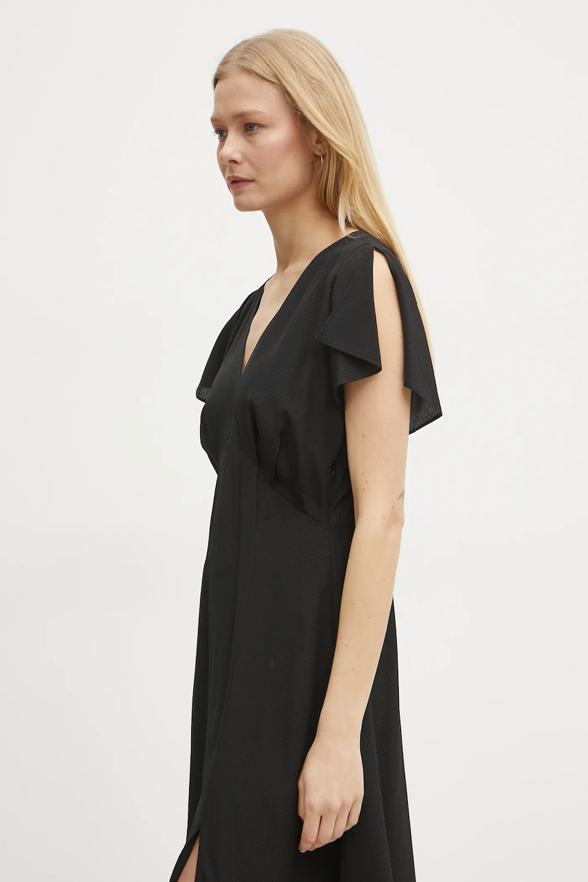 Шёлковое платье BOSS цвет чёрный mini расклешённое 50532930 Шёлковое платье BOSS цвет чёрный mini расклешённое 50532930