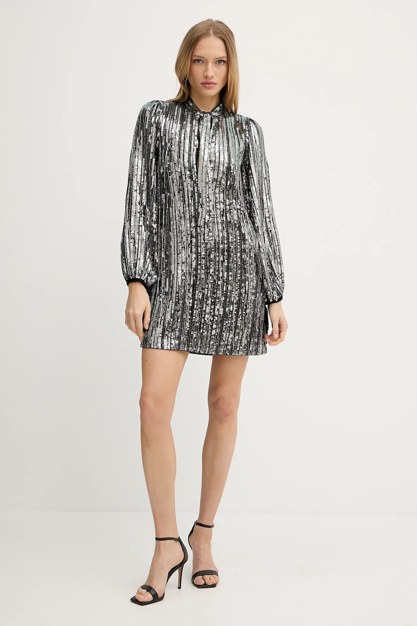 Платье Pinko цвет серебрянный mini прямое 104683 A2DE Платье Pinko цвет серебрянный mini прямое 104683 A2DE