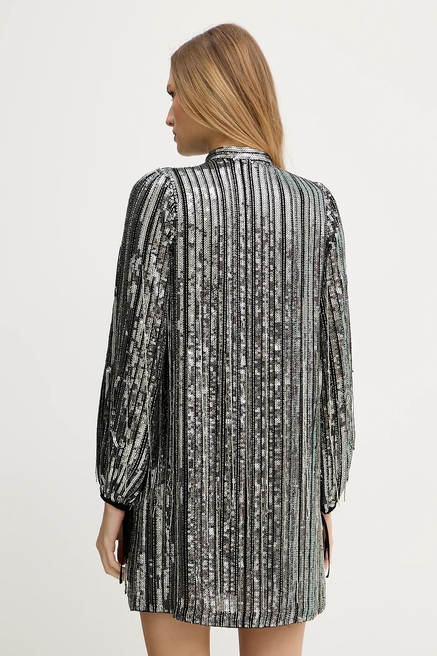 Φόρεμα Pinko χρώμα: ασημί, 104683 A2DE φωτογραφία