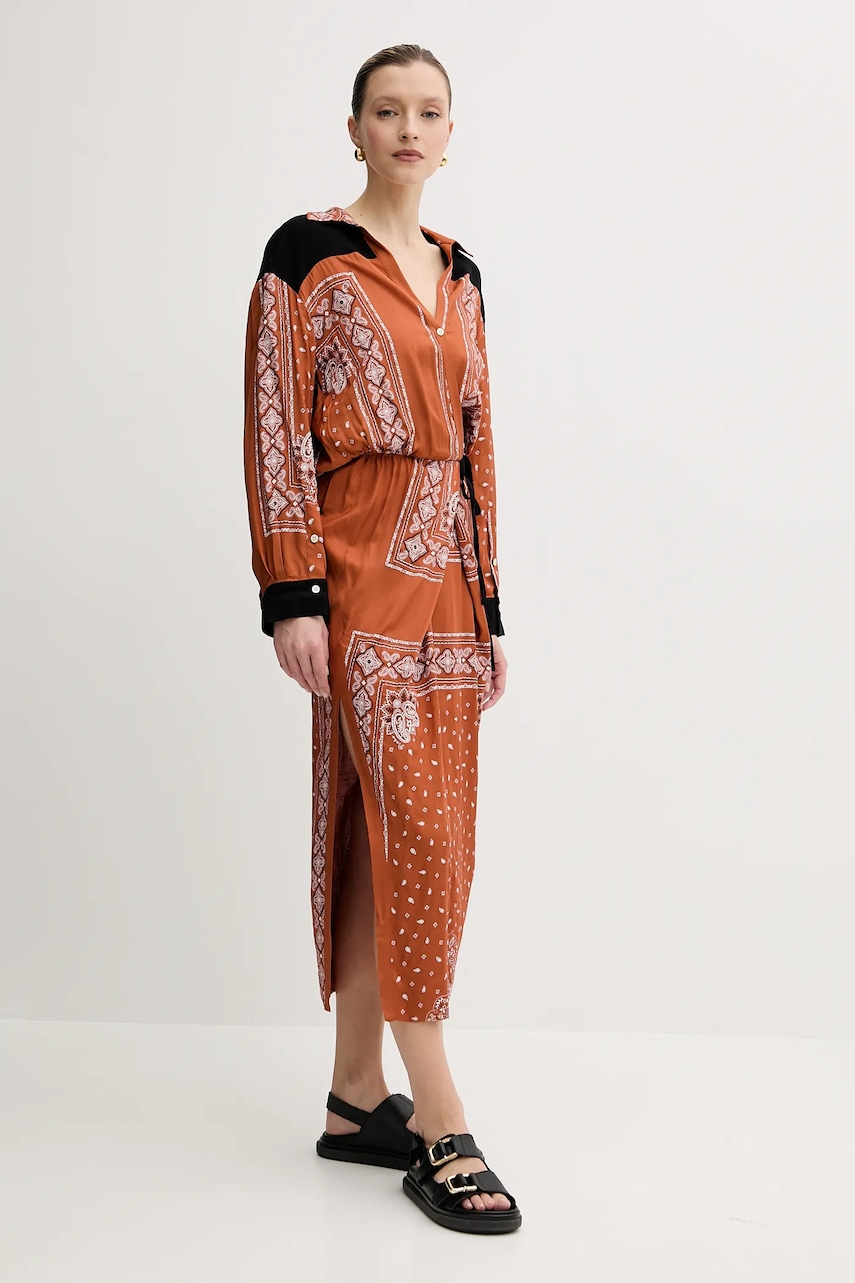 Платье Pinko цвет коричневый maxi прямое 104662 A2CK Платье Pinko цвет коричневый maxi прямое 104662 A2CK