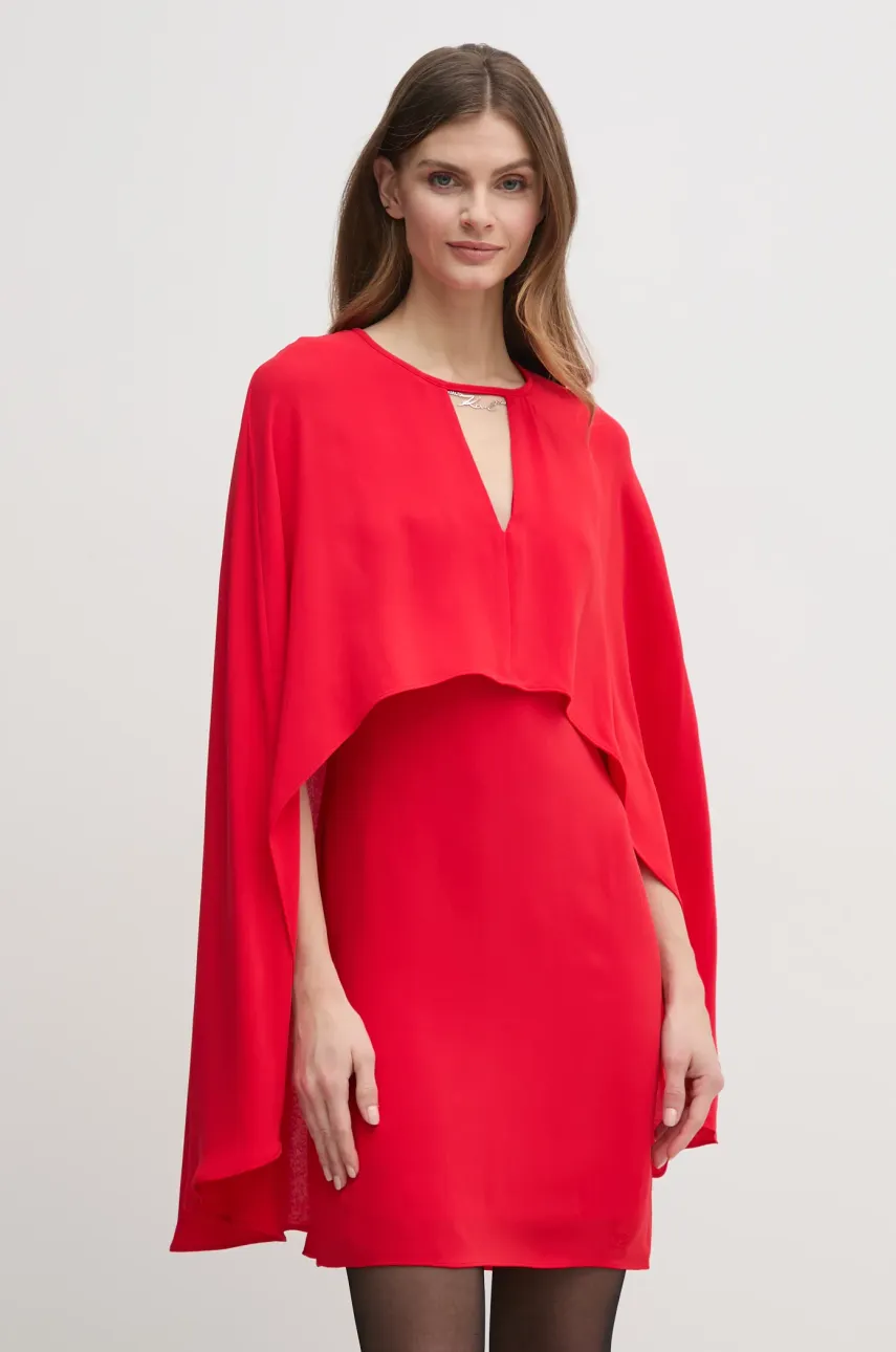 Karl Lagerfeld rochie culoarea rosu, mini, dreaptă, A1W13022
