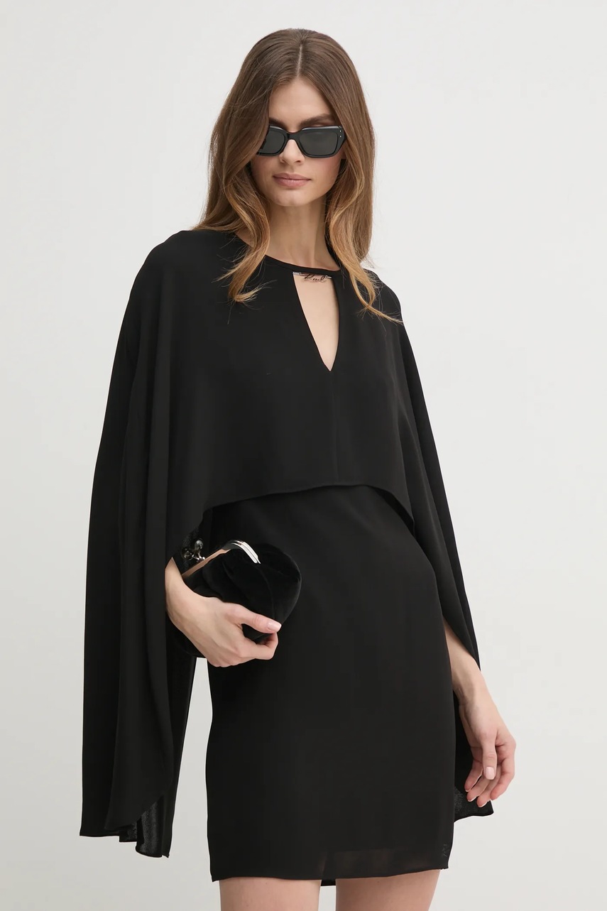 Karl Lagerfeld rochie culoarea negru, mini, dreaptă, A1W13022