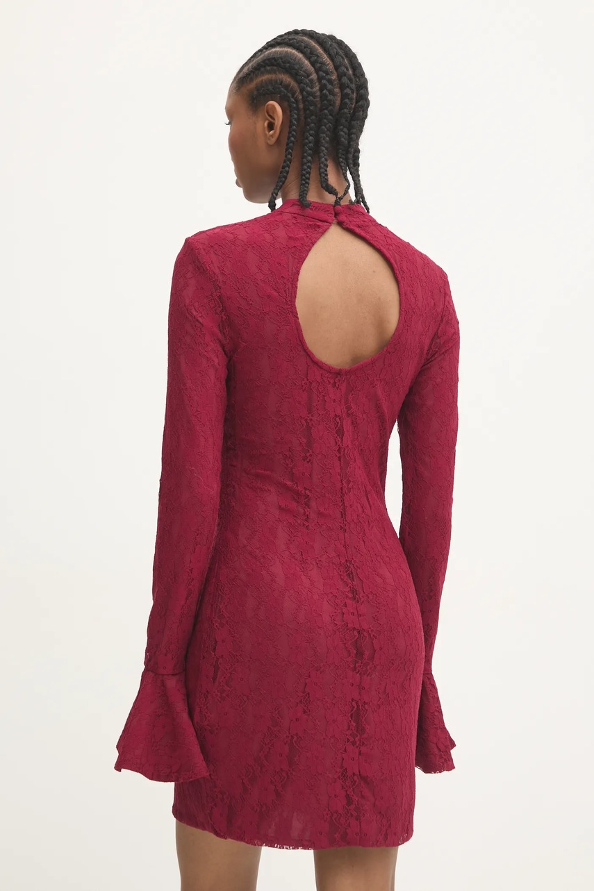 Сукня Rotate колір бордовий mini облягаюча 1136482197
