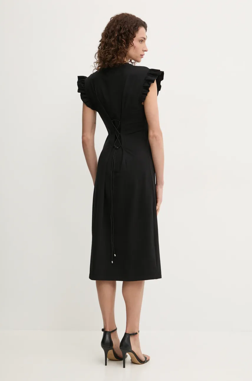 Сукня Twinset колір чорний mini розкльошена 251AP2134