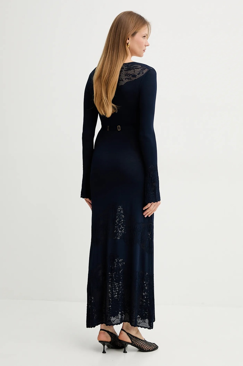 Сукня Twinset колір синій maxi розкльошена 251TP3240