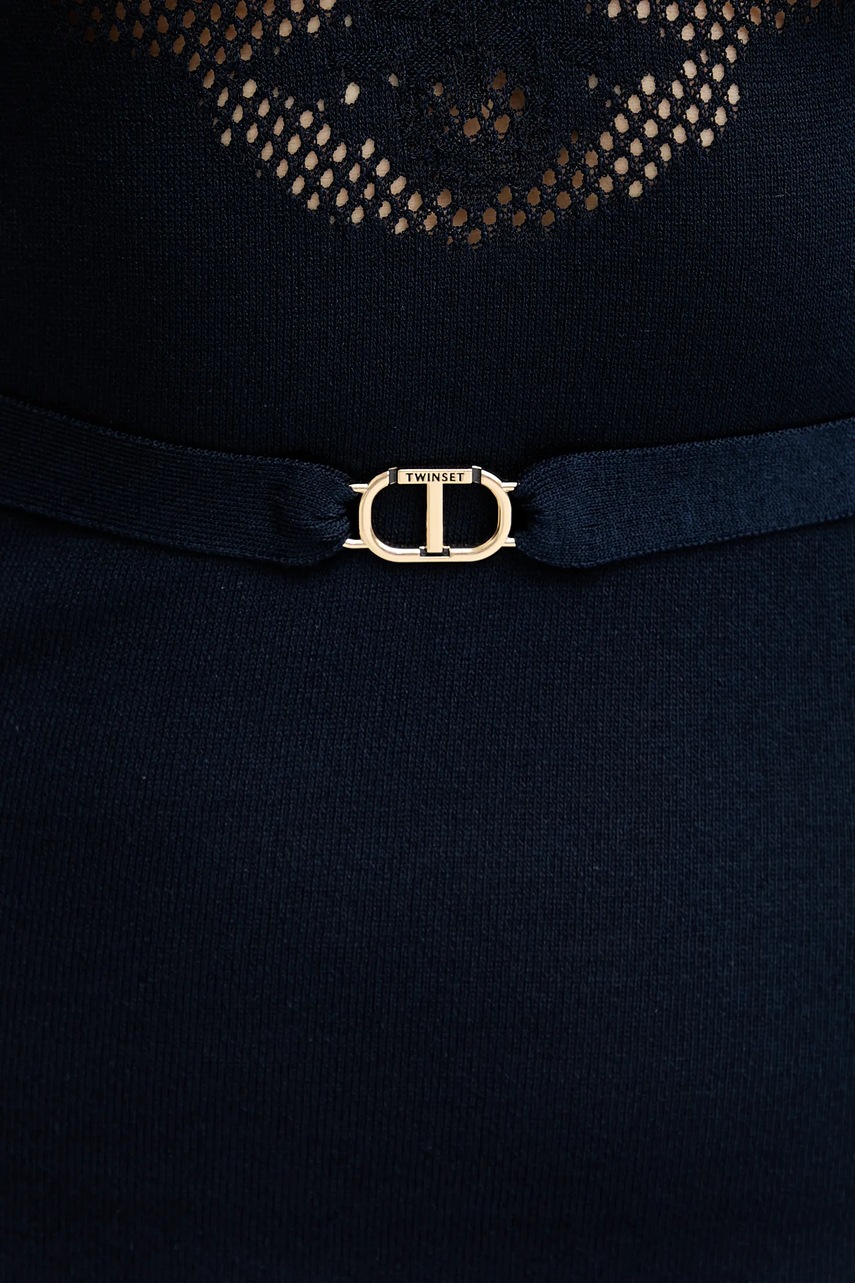 Сукня Twinset колір синій maxi розкльошена 251TP3240