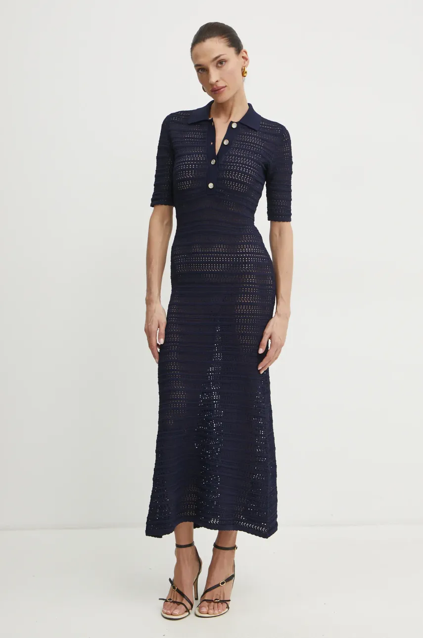 Сукня Twinset колір синій maxi пряма 251TP3190