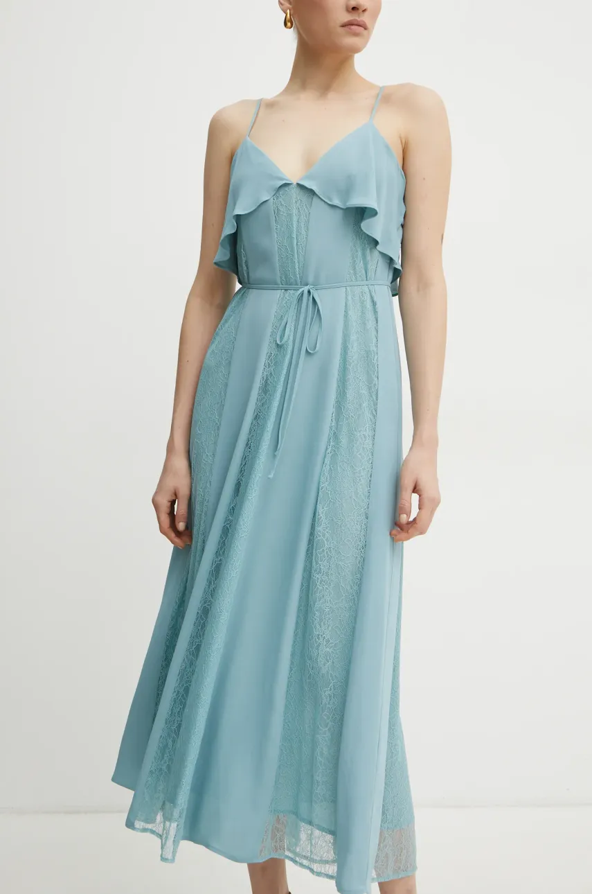 Платье Twinset цвет бирюзовый maxi расклешённое 251TP2412 Платье Twinset цвет бирюзовый maxi расклешённое 251TP2412