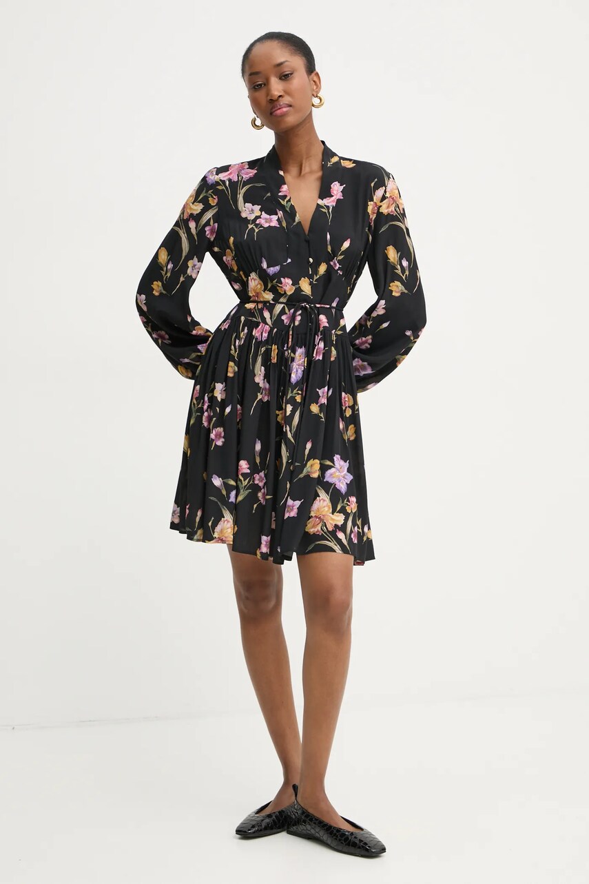 Сукня Twinset колір чорний mini розкльошена 251TP2773