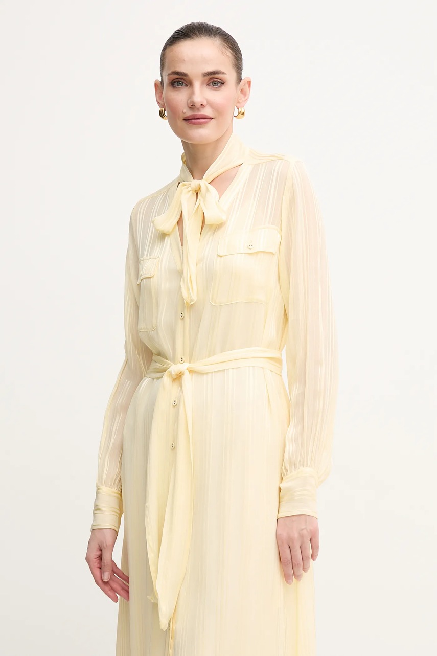 Сукня Twinset колір жовтий midi пряма 251TP2260