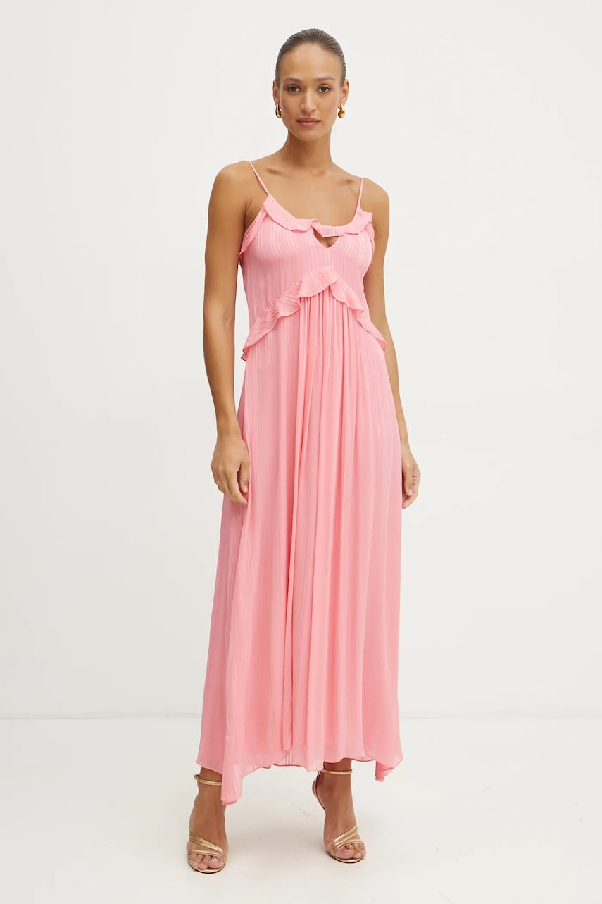 Сукня Twinset колір рожевий maxi розкльошена 251TP2262