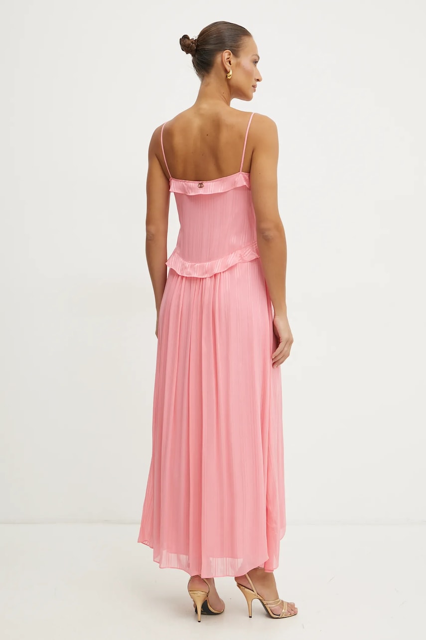 Сукня Twinset колір рожевий maxi розкльошена 251TP2262