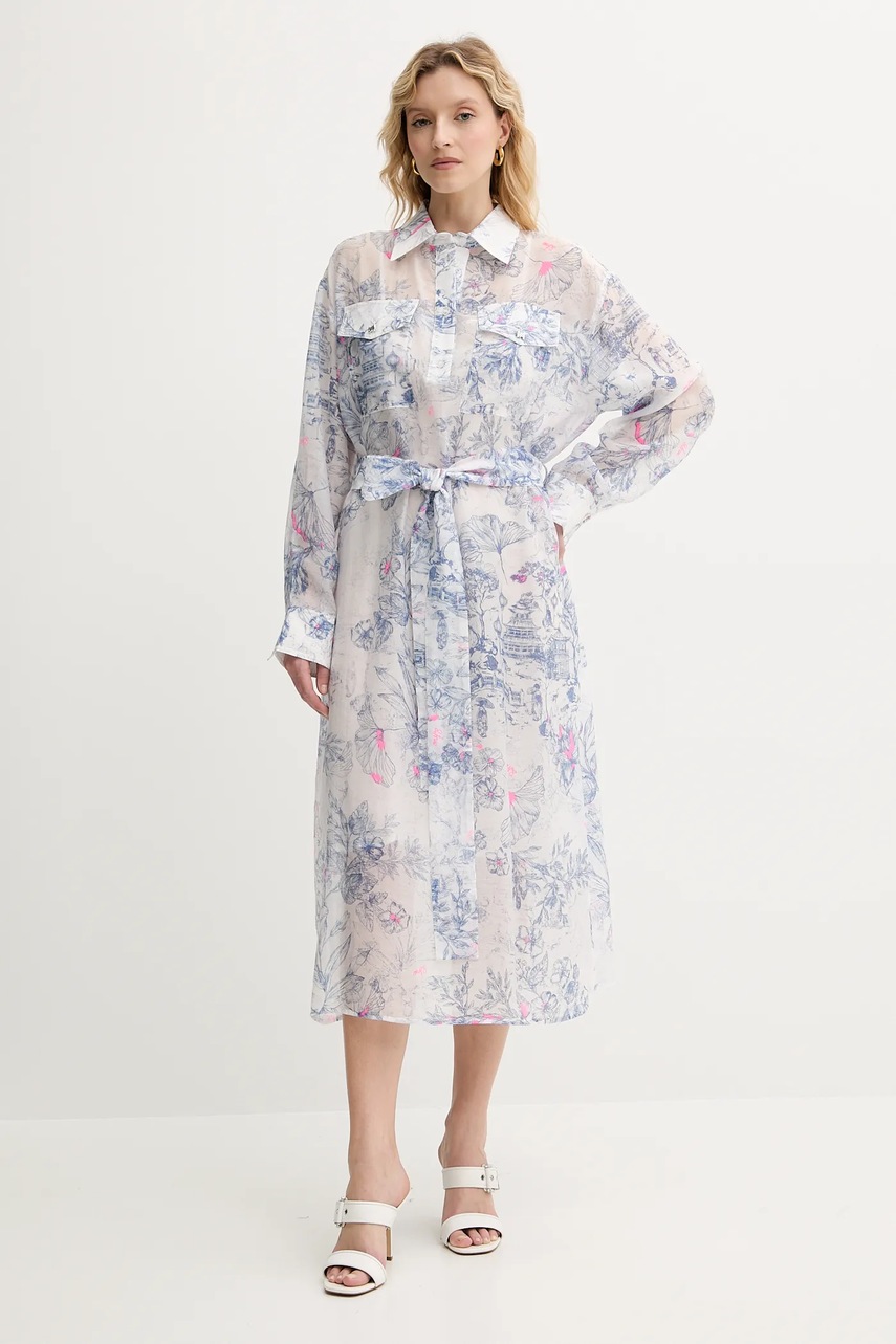 Платье Twinset цвет белый midi расклешённое 251AQ2092