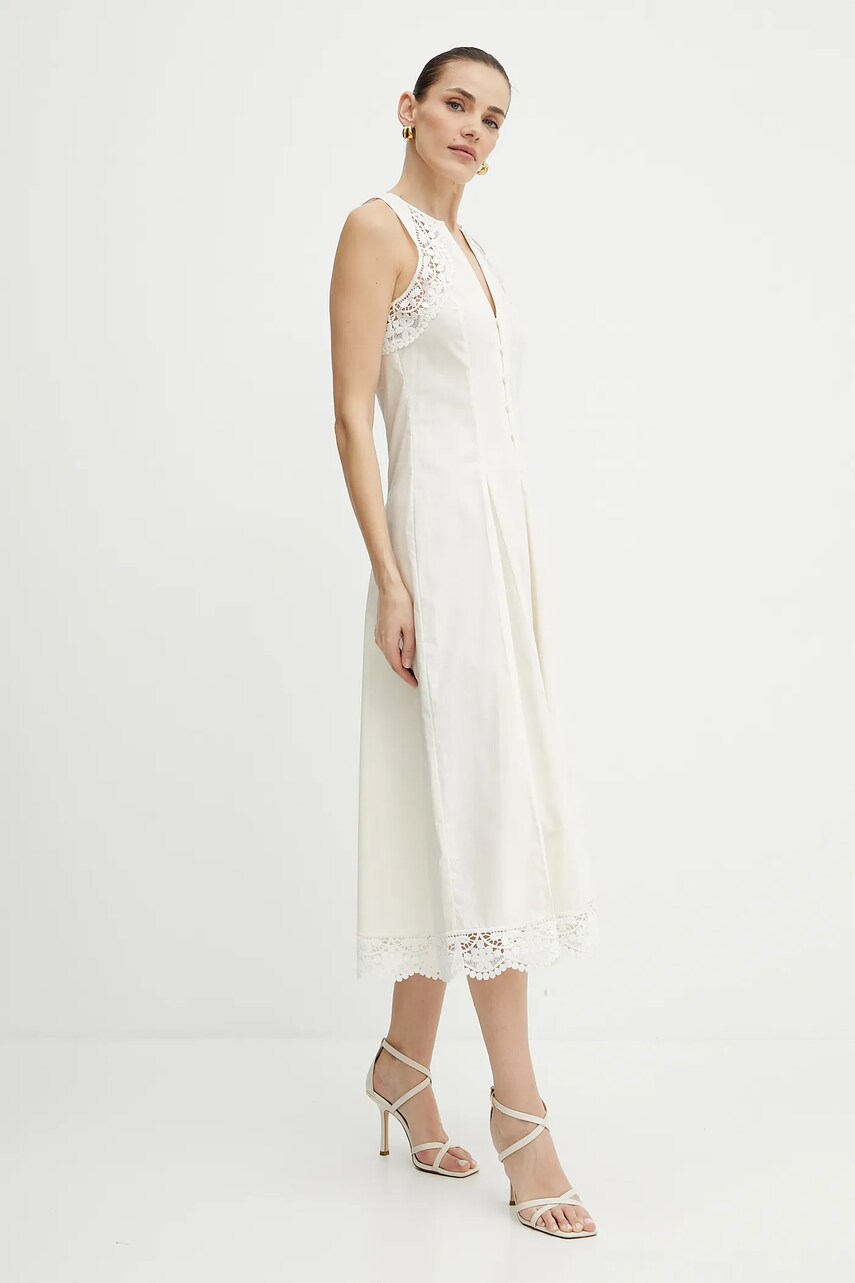 Платье Twinset цвет бежевый maxi расклешённое 251TT2090 Платье Twinset цвет бежевый maxi расклешённое 251TT2090