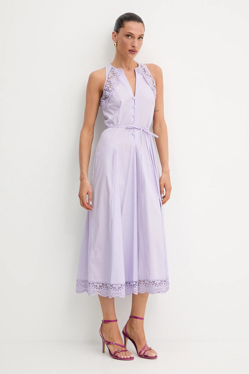 Платье Twinset цвет фиолетовый maxi расклешённое 251TT2090