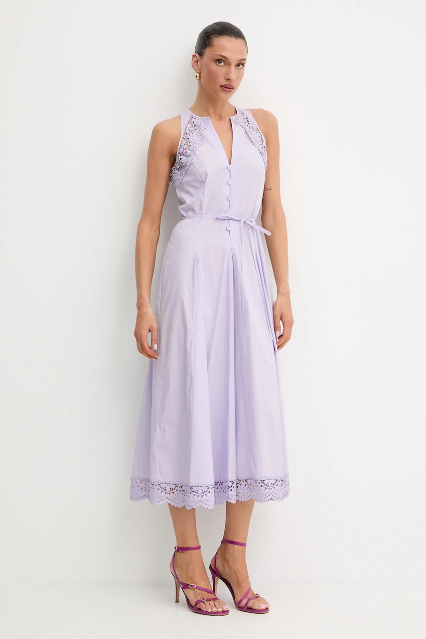 Платье Twinset цвет фиолетовый maxi расклешённое 251TT2090 Платье Twinset цвет фиолетовый maxi расклешённое 251TT2090