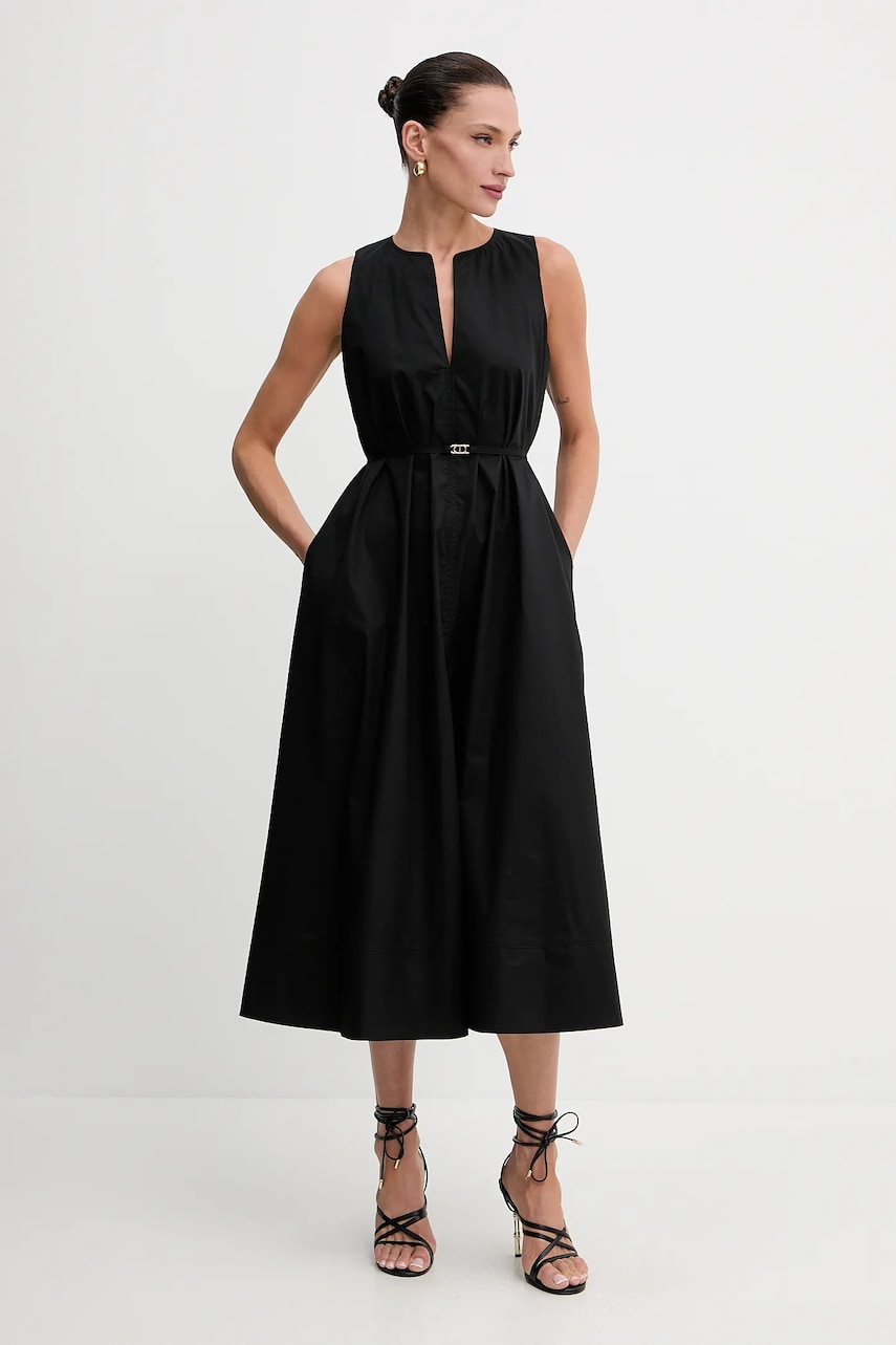 Levně Šaty Twinset černá barva, midi, 251TT2221